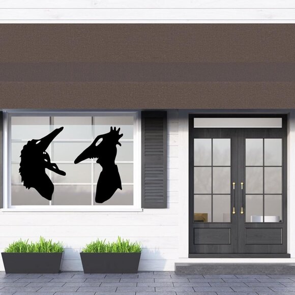 Large Halloween Spooky SET Adam & Barbara window Cling silhouette|Reusable| - Picture 3 of 5